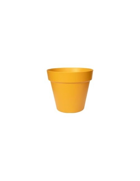 Maceta Paris 18 cm Mostaza - Moderna, Funcional y Duradera para Plantas en Interiores y Exteriores
