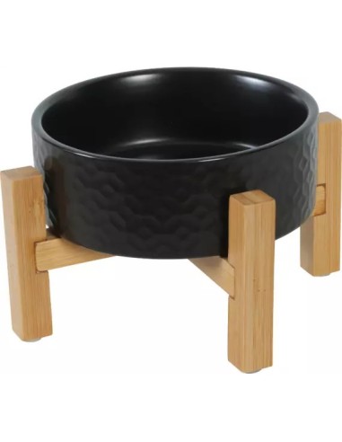Esc Gres Keramo Solo Negro 300ml Comedero y Bebedero de Gres Cerámico