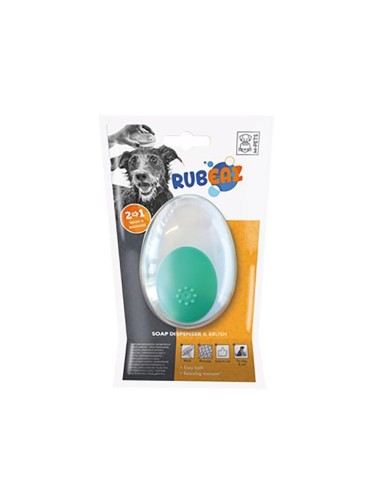 Dispensador de Champú Rubeaz Azul masajeador para baño de mascotasdispensador champú masajeador baño mascotas diseño ergonómico