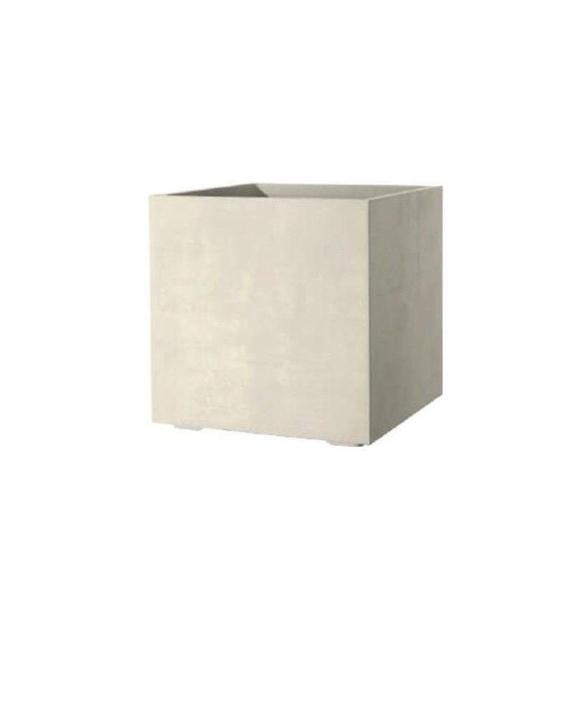 Maceta Cubo Millennium RA 39 cm Perla  Diseño Moderno y Resistente

