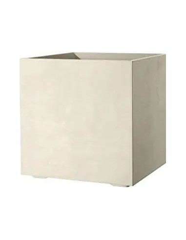 Maceta Cubo Millennium RA 49 cm Perla  Diseño Moderno y Resistente

