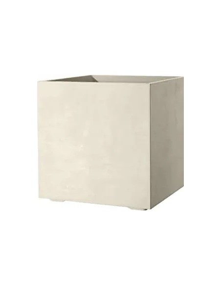 Maceta Cubo Millennium RA 49 cm Perla  Diseño Moderno y Resistente

