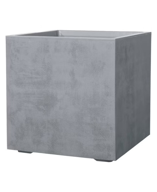 Maceta Cubo Millennium RA 49 cm G.Geni Gris Cemento  Diseño Moderno y Resistente

