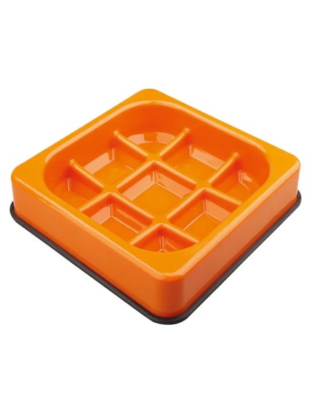Comedero Wafle Slow Feed naranja antivoracidad para perros y gatos