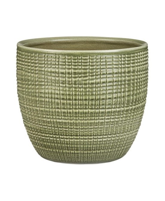Maceta Cache Menta 866/12CM | Cerámica esmaltada sin drenaje para plantas de interior

