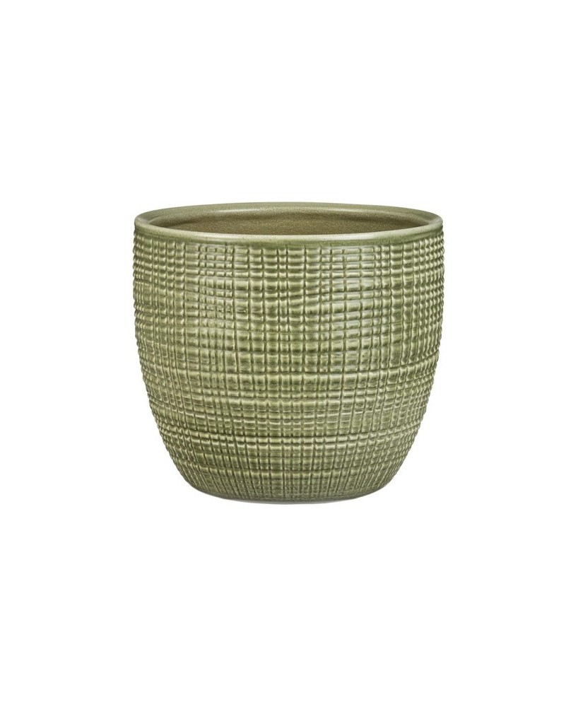 Maceta Cache Menta 866/12CM | Cerámica esmaltada sin drenaje para plantas de interior


