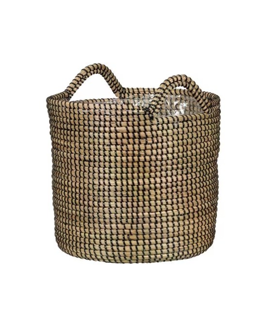 Cesta Negra 514 22CM  Cesta Decorativa Moderna y Resistente para Hogar y Jardín | Endanea Garden

