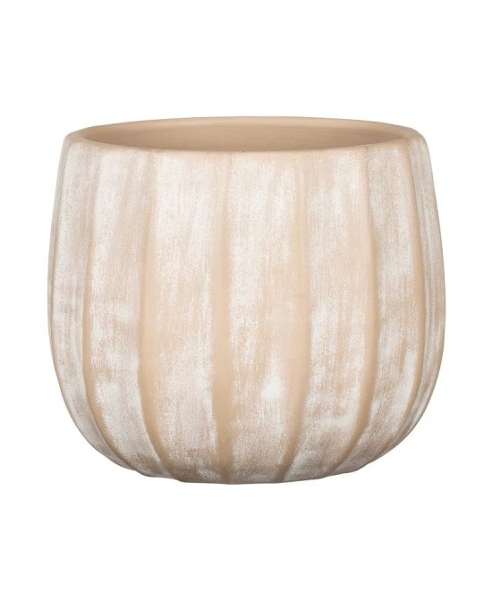 Maceta Cache Crema Lavada 31 cm | Elegancia natural para interior y exterior

