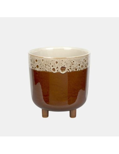 Maceta Mito Marrón 22x22x23 cm | Segura para Mascotas y Elegante para tu Hogar

