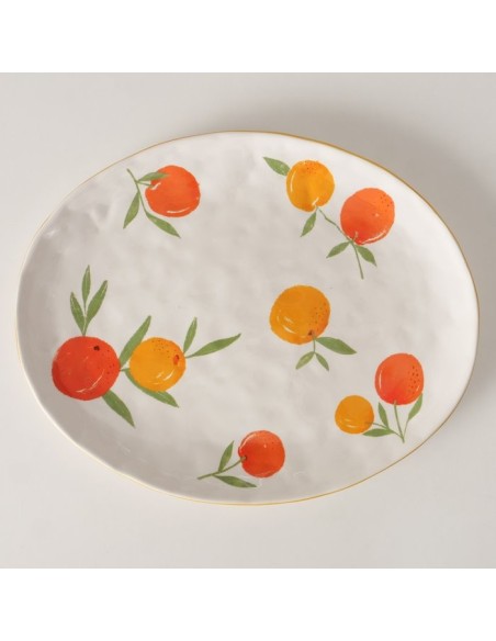 PLATO MOTIVO FRUTAS  OVAL W32CM