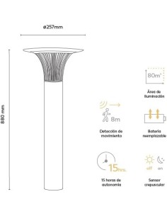 GZ LED APLIQUE SOLAR GOLIAT POSTE CCT 2200LM.S2 2