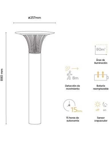 GZ LED APLIQUE SOLAR GOLIAT POSTE CCT 2200LM.S2