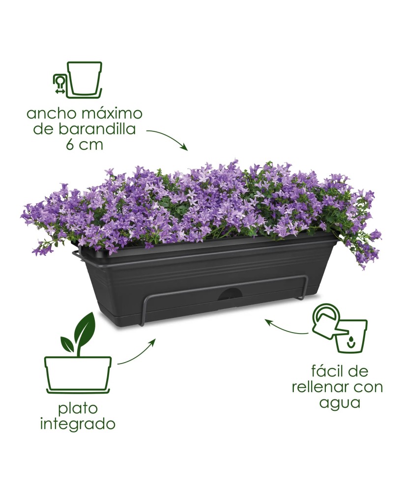 JARDINERA GB ALLIN 70CM NEGRO