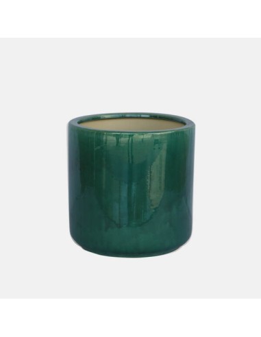 Maceta Frost Verde 18x18x18 cm | Cerámica Moderna y Resistente para Interior y Exterior

