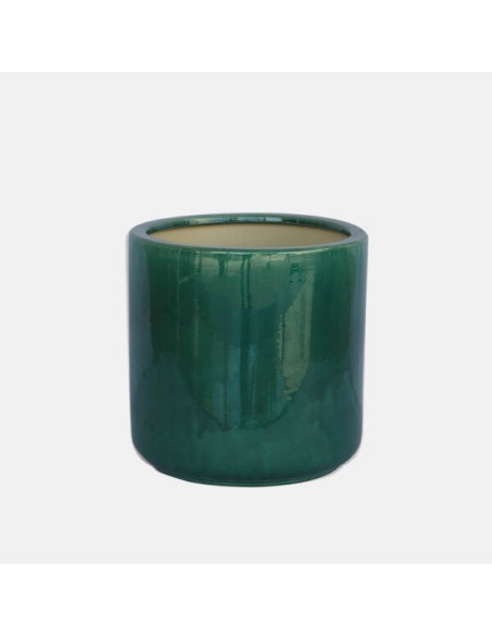 Maceta Frost Verde 18x18x18 cm | Cerámica Moderna y Resistente para Interior y Exterior


