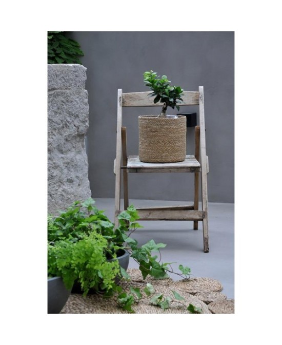 Maceta Basket Cilindro Gamo Plus Natural 34x32 cm Macetero Rústico y Ecológico
