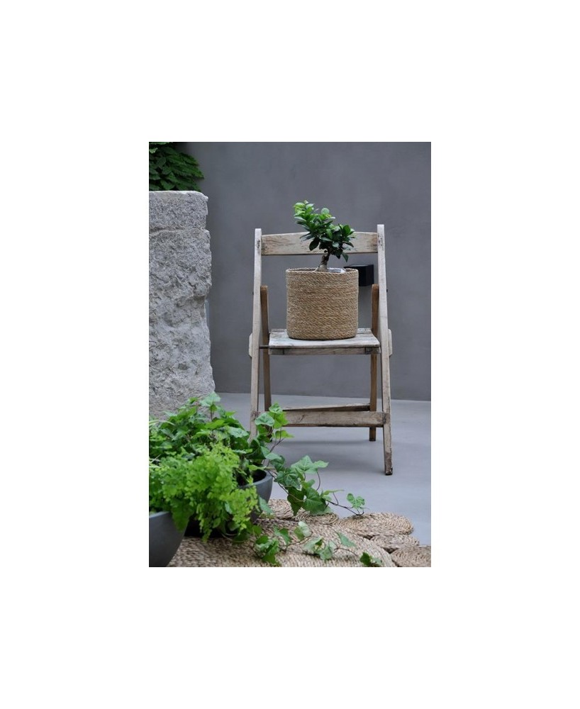 Maceta Basket Cilindro Gamo Plus Natural 34x32 cm Macetero Rústico y Ecológico