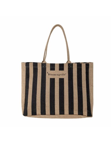 BOLSA DE COMPRAS BERGAMO NEGRA JUTE L49XH38XW10.5CM