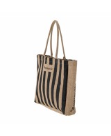 BOLSA DE COMPRAS BERGAMO NEGRA JUTE L49XH38XW10.5CM