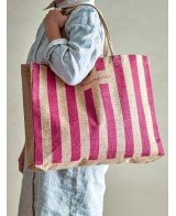 BOLSA DE COMPRAS BERGAMO ROSA JUTE L49XH38X10.5CM