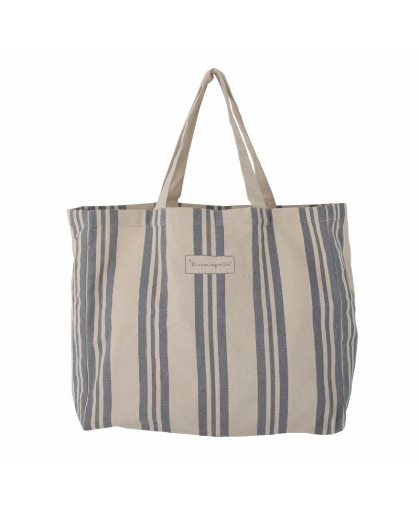 BOLSA DE COMPRAS TRINA AZUL ALGODON L47XH410XW16CM