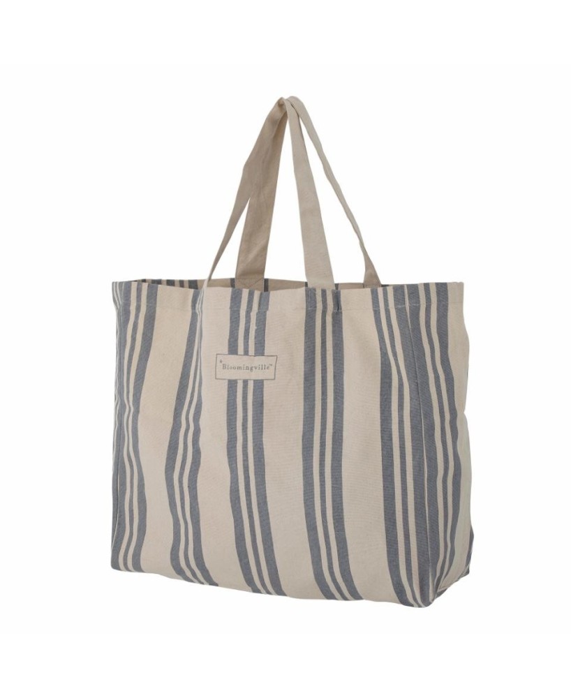 BOLSA DE COMPRAS TRINA AZUL ALGODON L47XH410XW16CM