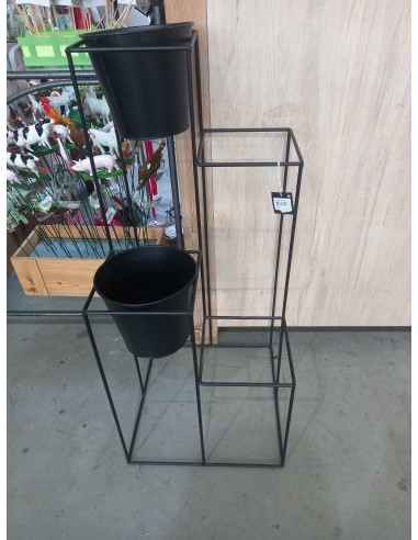 CAITLIN PLANTTABLE NEGRO-MARRON 38X38X90CM