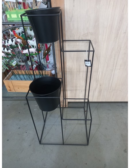 CAITLIN PLANTTABLE NEGRO-MARRON 38X38X90CM