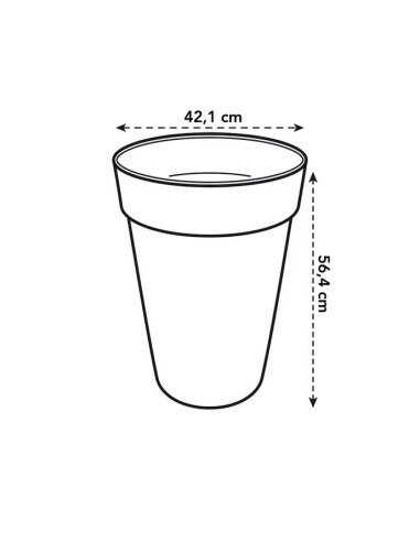 MACETA  LOFT REDONDA ALTA 42CM ANTRACITA
