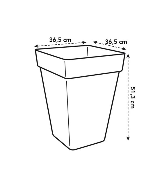 Maceta Loft Cuadrada Alta 37 cm Blanca para Interior y Exterior | Endanea Garden

