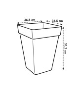 Maceta Loft Cuadrada Alta 37 cm Blanca para Interior y Exterior | Endanea Garden

