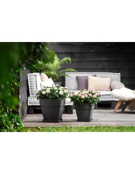 Maceta Vibia Campana Cuadrada 37 cm Antracita | Diseño Moderno y Funcional para Jardines e Interiores