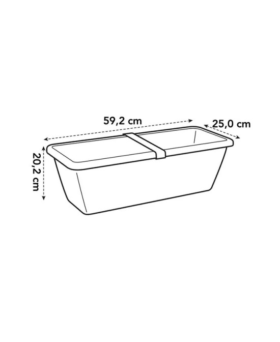 Jardinera Barcelona XL 60 cm Taupe | Diseño Elegante para Jardines, Terrazas y Balcones | Endanea Garden