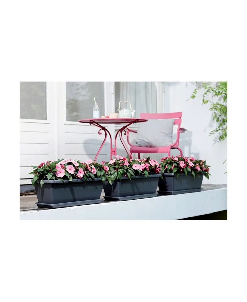 Jardinera Barna XL 60 cm Antracita | Maceta de Gran Capacidad para Exteriores e Interiores | Endanea Garden