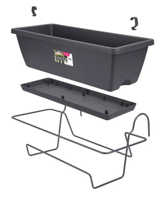 Jardinera Barcelona Allin 50 cm Antracita | Maceta Moderna para Interiores y Exteriores | Endanea Garden