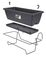 Jardinera Barcelona Allin 50 cm Antracita | Maceta Moderna para Interiores y Exteriores | Endanea Garden