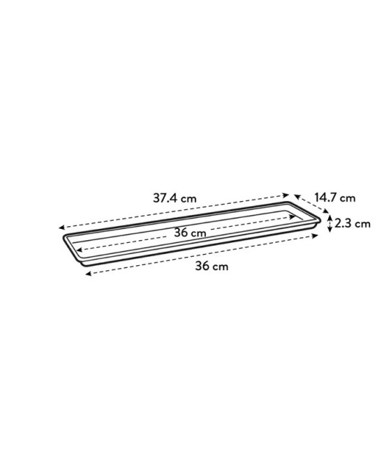 PLATO G.B. RECTANGULAR 40CM TERRA