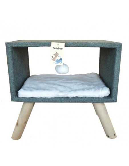 RASCADOR CONFORT CON JUGUETE COLGANTE GRIS-BEIGE TWINBEE