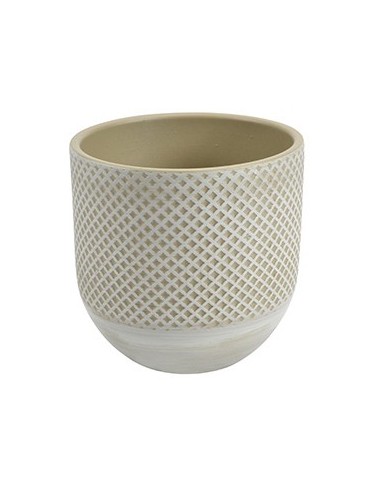 Macetero Rus 17x14,5 cm Topo  Maceta Decorativa Gris Neutro para Interior | Endanea Garden