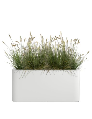 Jardinera Rectangular Jive Blanca 80cm  Moderna y Duradera para Jardines y Terrazas | Endanea Garden