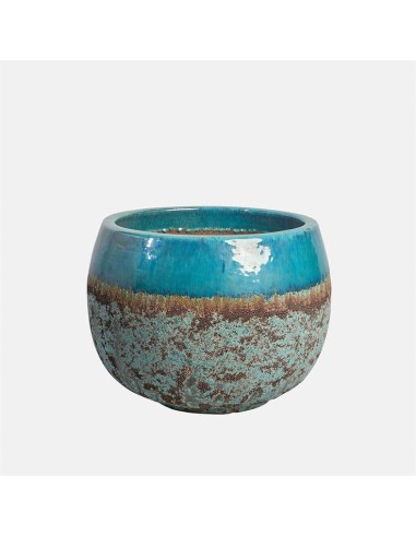 Maceta Campana Baja Ball Antic Glazed Esmeralda 53x38cm  Elegancia y Durabilidad | Endanea Garden

