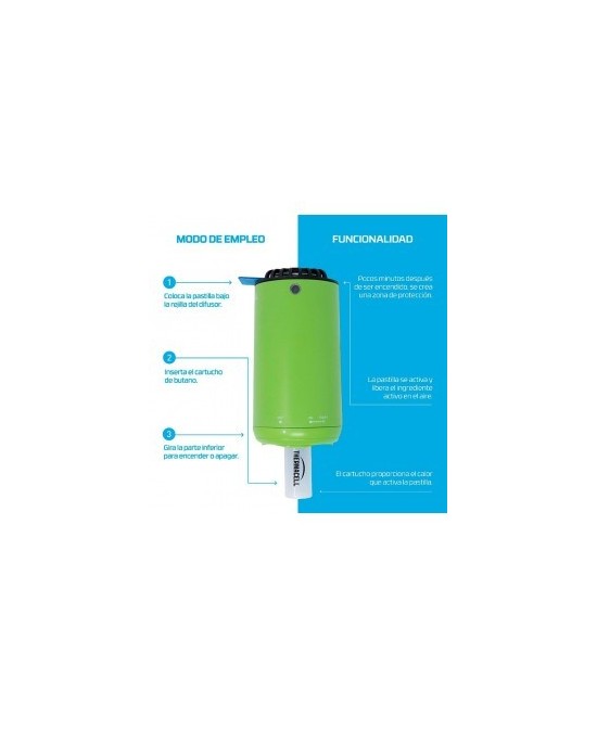 Difusor Antimosquitos Thermacell Verde | Protección Exterior 20 m² Sin Humo ni Olores

