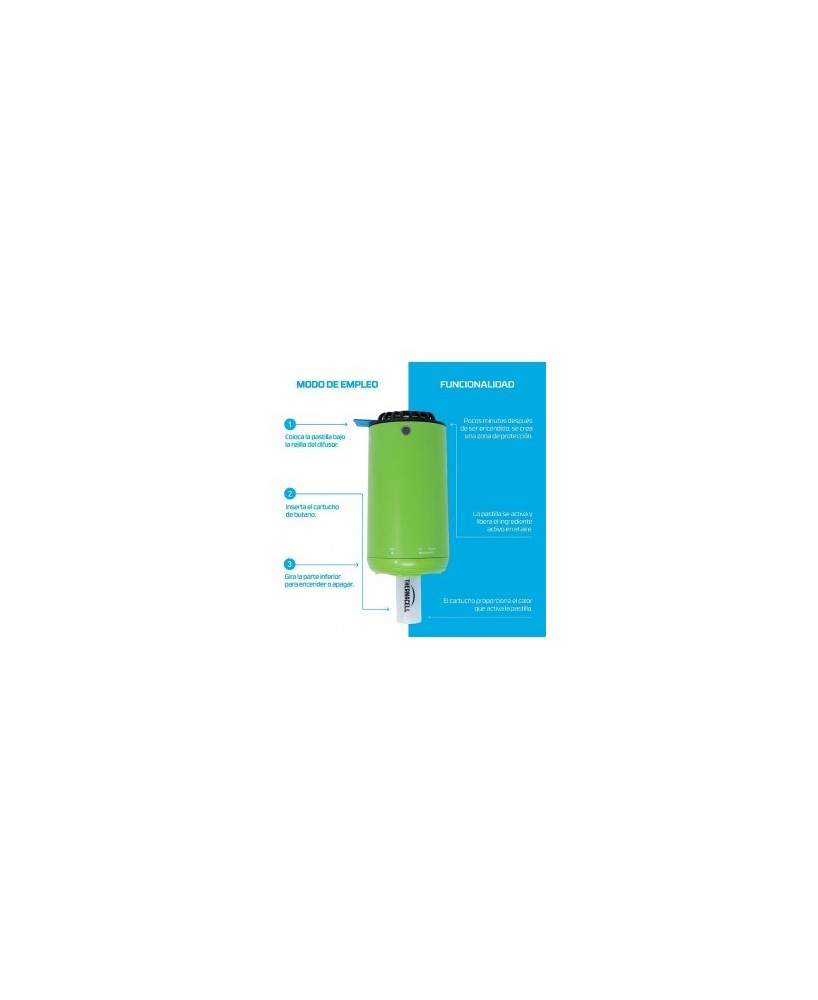 Difusor Antimosquitos Thermacell Verde | Protección Exterior 20 m² Sin Humo ni Olores


