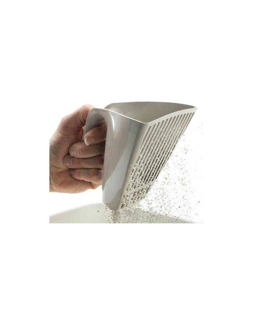 Moderna Paleta Higiénica V Scoop Gris para Gatos con Tamizado Eficiente