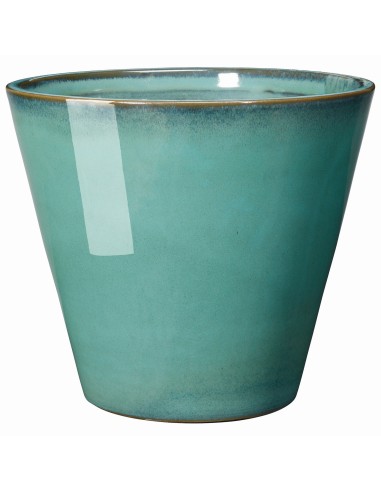 Maceta Vaso Kinfolk Mentol 37 cm  Terracota Esmaltada Moderna | Endanea Garden

