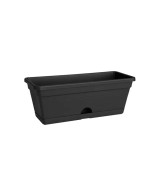 Jardinera con Plato Mini 30cm Negro  Compacta, Elegante y Funcional | Endanea Garden