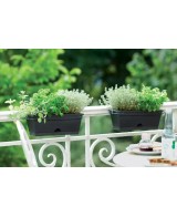 Jardinera con Plato Mini 30cm Negro  Compacta, Elegante y Funcional | Endanea Garden