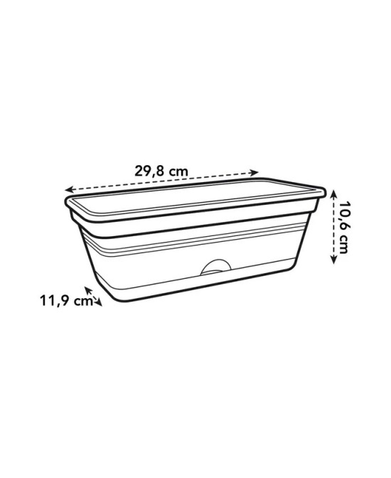 Jardinera con Plato Mini 30cm Negro  Compacta, Elegante y Funcional | Endanea Garden