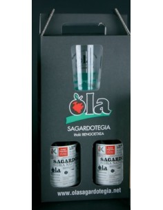 ESTUCHE 2 BOTELLAS SIDRA OLA D.O ECOLOGICA +VASO