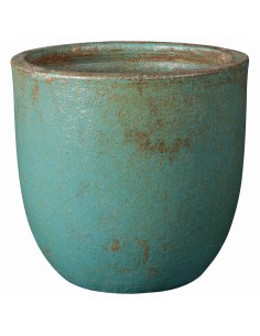 Maceta Bol Cyclades Turquesa 28 cm | Cerámica elegante para interior y exterior

